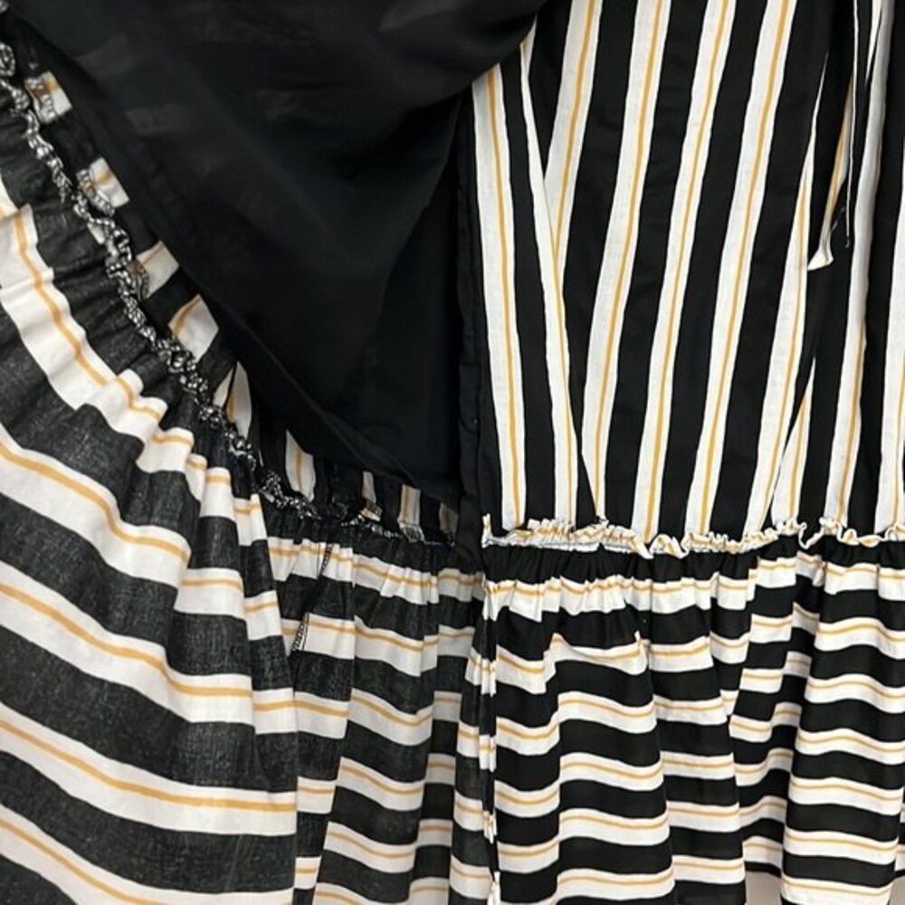Who What Wear True Wrap Skirt striped Black/White/yellow Size 4 - Picture 5 of 15